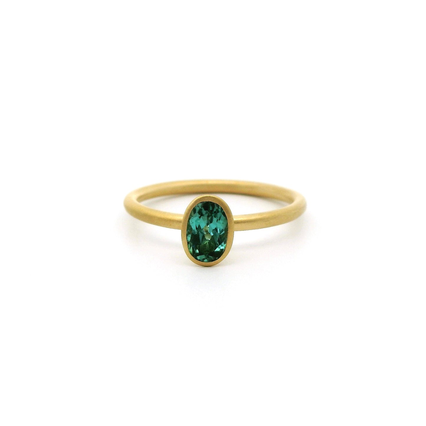 Tourmaline Oval Yumdrop RI(0.63ct 18K Yellow Gold (2) Size 6.5
