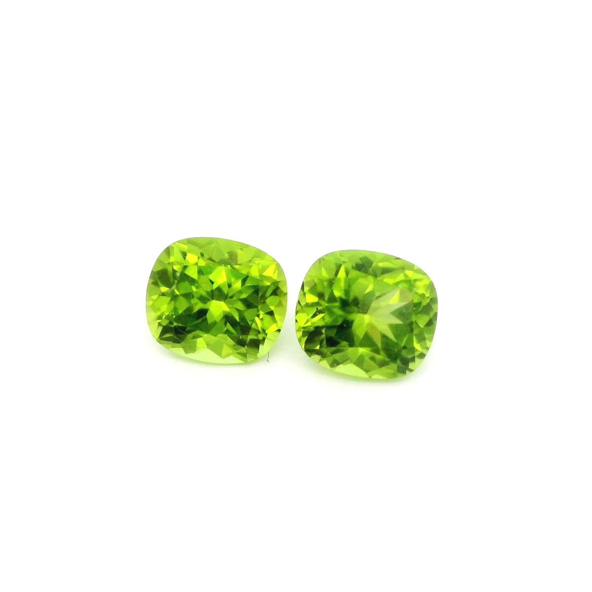 Pakistani Peridot Cushion Matched Pair 5.61ct (N) 8.9x7.85mm 150pct