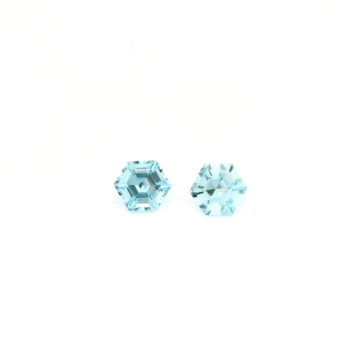 Mozambique Aquamarine Hexagon Matched Pair 0.75ct (N) 4.5mm 275pct
