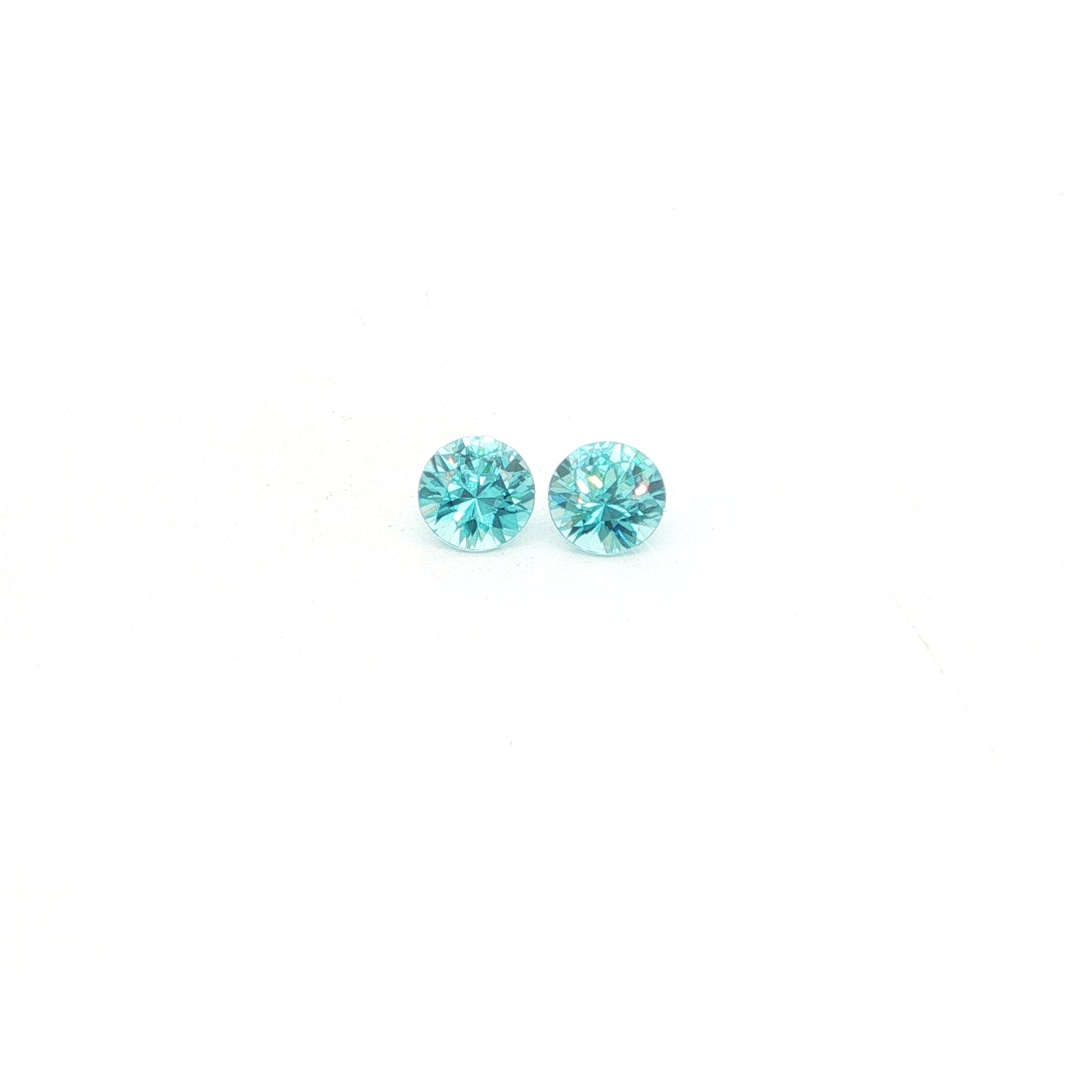 Cambodian Blue Zircon Round Matched Pair 1.30ct (H) 4.9mm 75pct