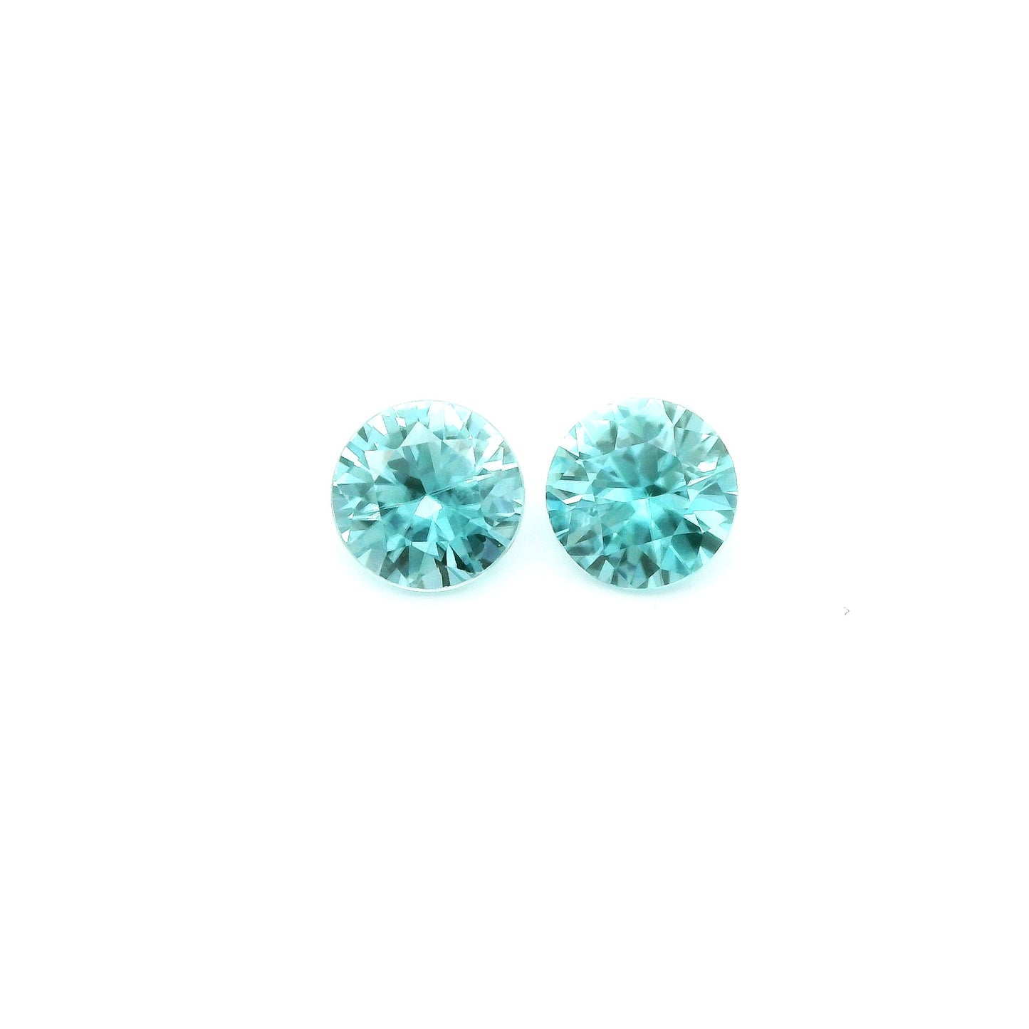 Blue Zircon Round Matched Pair 1.48ct (H) 5mm 75pct
