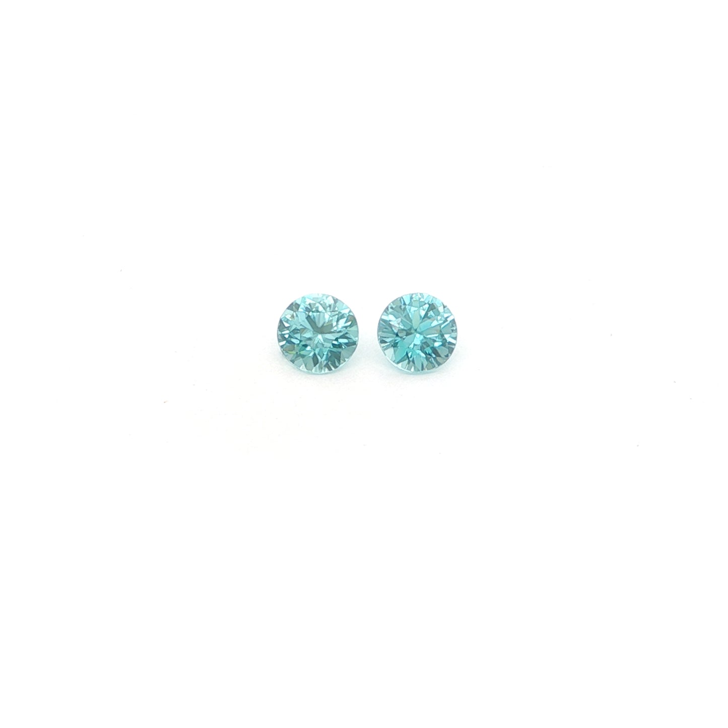Blue Zircon Round Matched Pair 1.47ct (H) 5mm 70pct