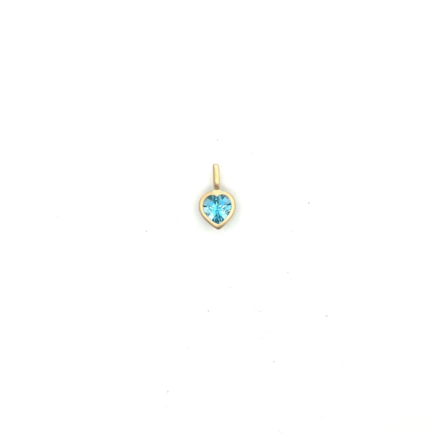 Blue Topaz Heart Bezel Pendant 0.50ct 18K Yellow Gold