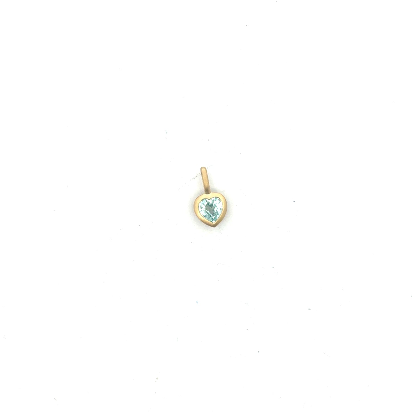 Blue Zircon Heart Bezel Pendant 0.58ct 18K Yellow Gold
