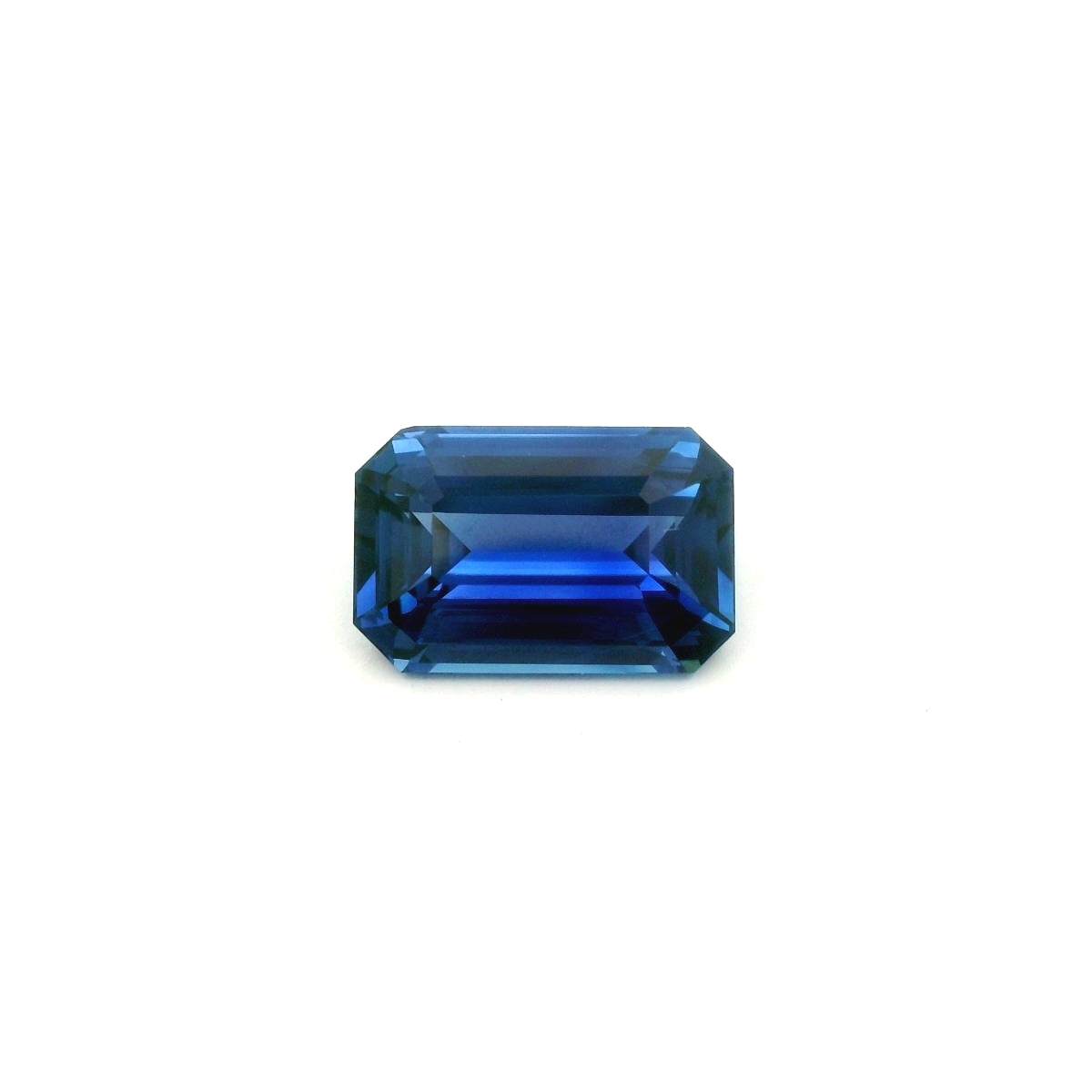 Ceylon Blue Sapphire Champagne Diamond Emerald Cut 6.07ct (H) 12.65x8.23mm Certified 3900pct