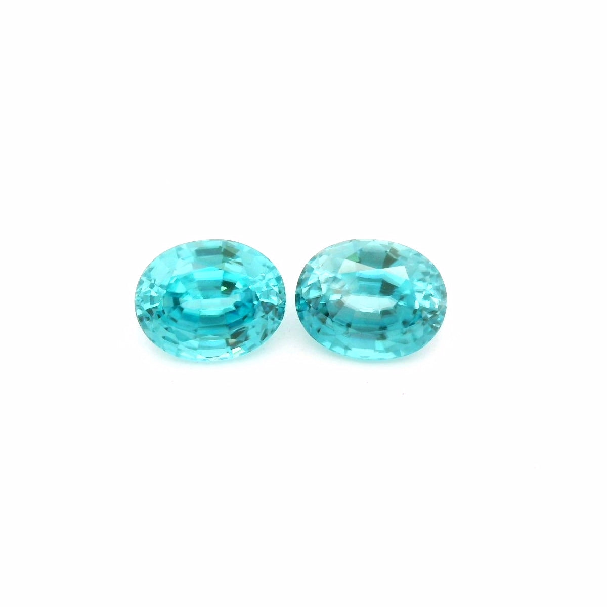 Blue Zircon Oval Matched Pair 9.23ct (H) 10.1x8.1mm 215pct