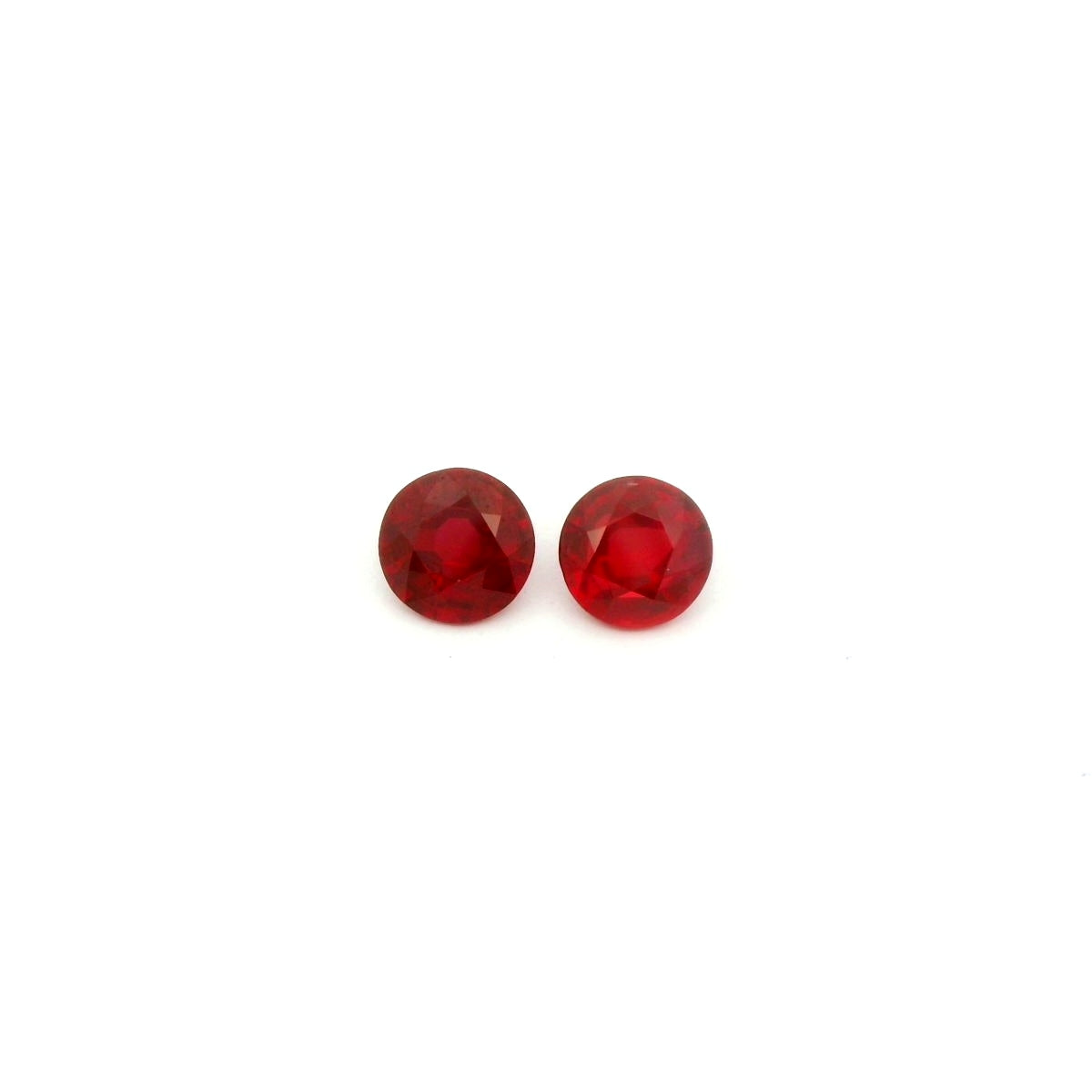 Mozambique Ruby Round Matched Pair 2.09ct (H) 6mm 3500pct