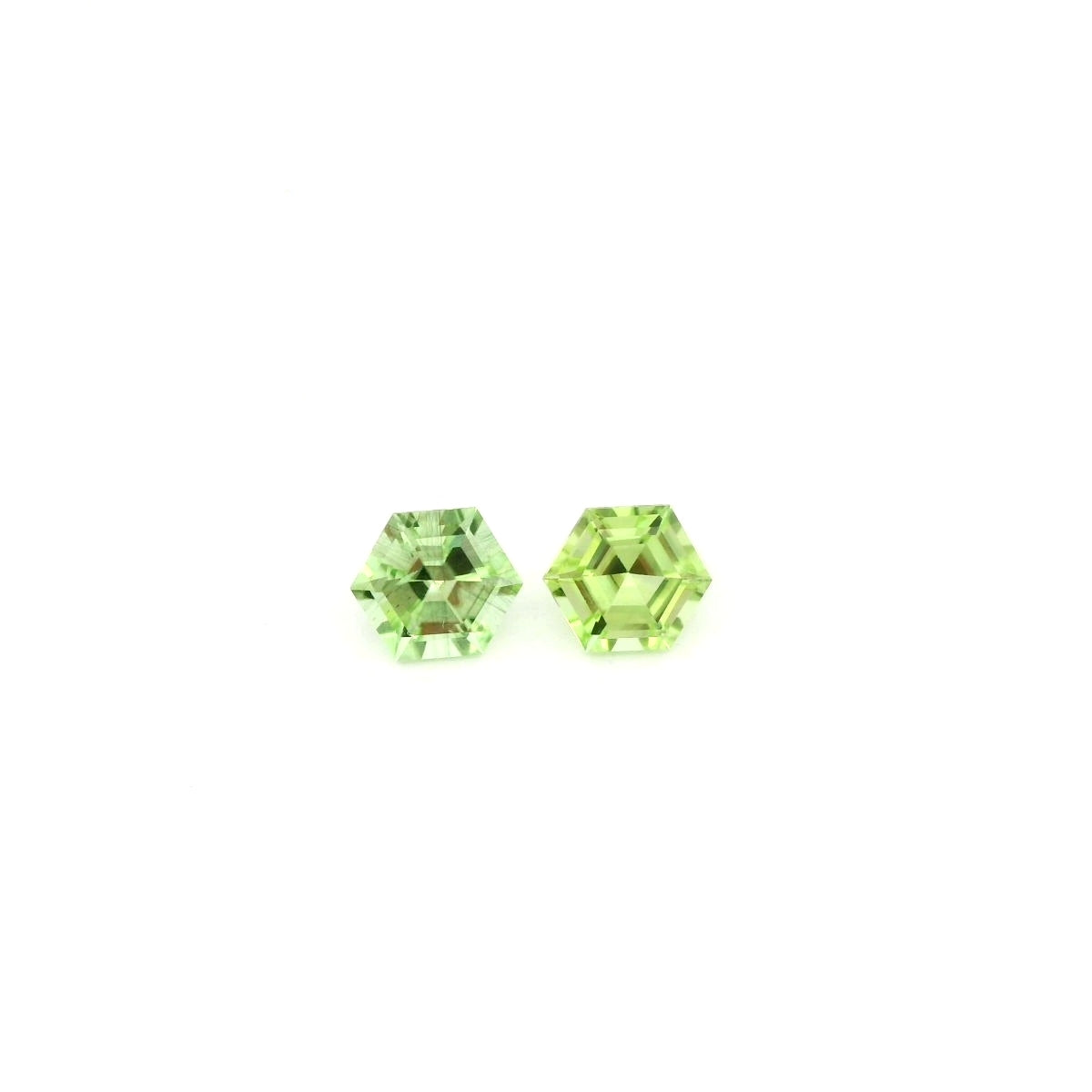 Pakistani Peridot Hexagon Matched Pair 1.48ct (N) 5.5mm 75pct