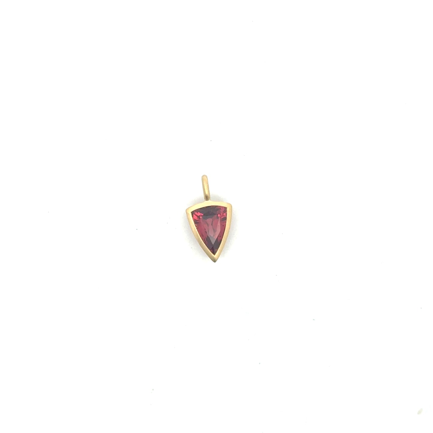 Rhodolite Garnet Fancy Cut Bezel Pendant 1.55ct 18K Yellow Gold