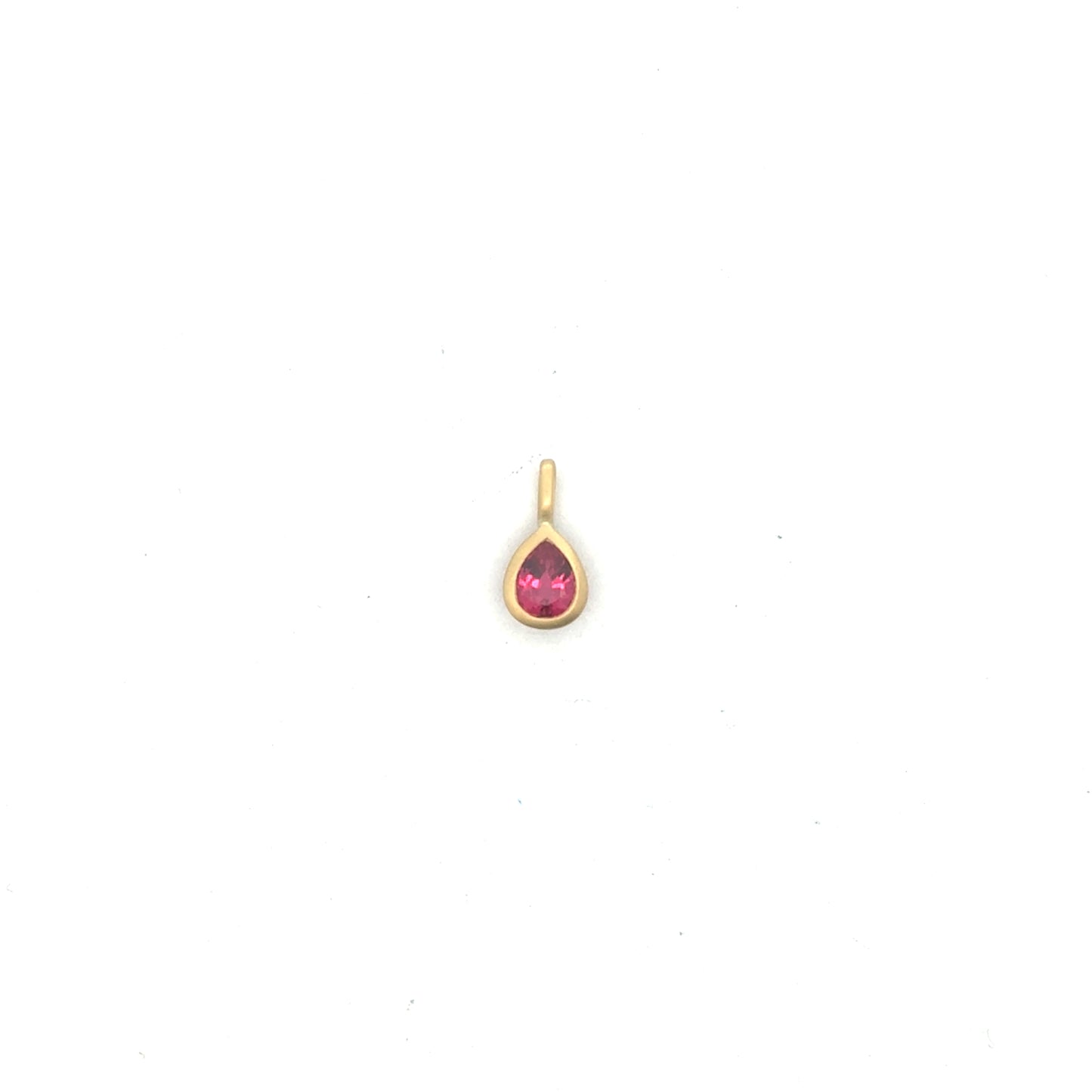 Spinel Pear Shape Bezel Pendant 0.52ct 18K Yellow Gold