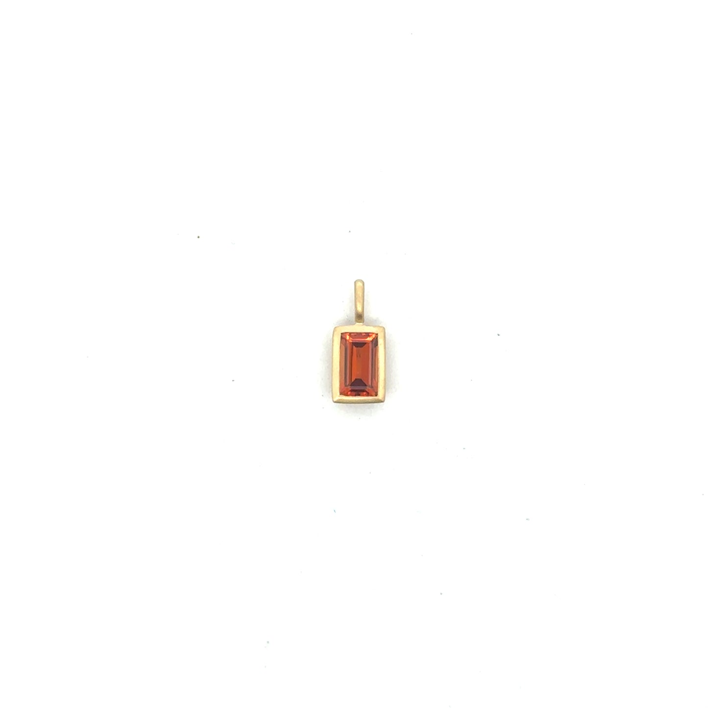 Spessartite Baguette Bezel Pendant 1.01ct 18K Yellow Gold