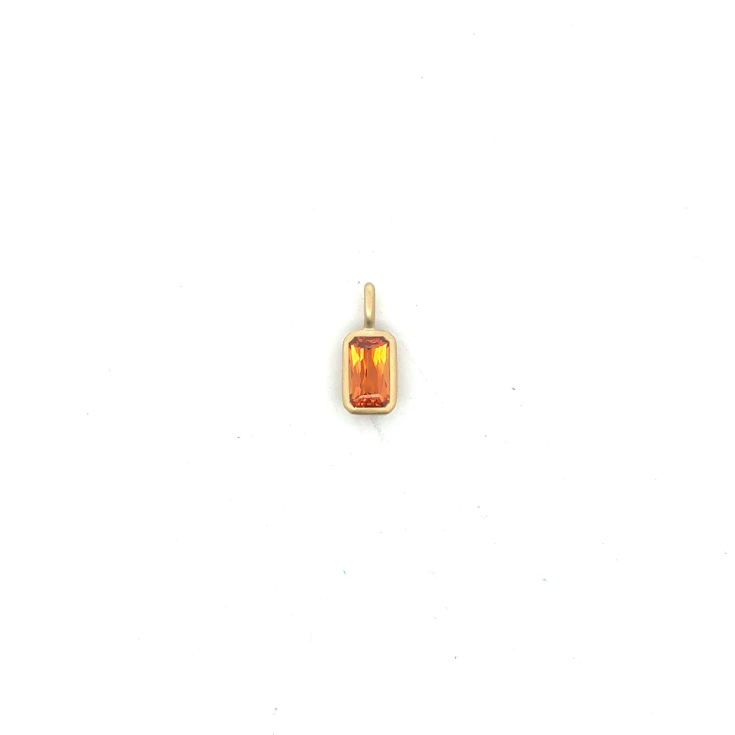 Spessartite Emerald Cut Bezel Pendant 1.07ct 18K Yellow Gold