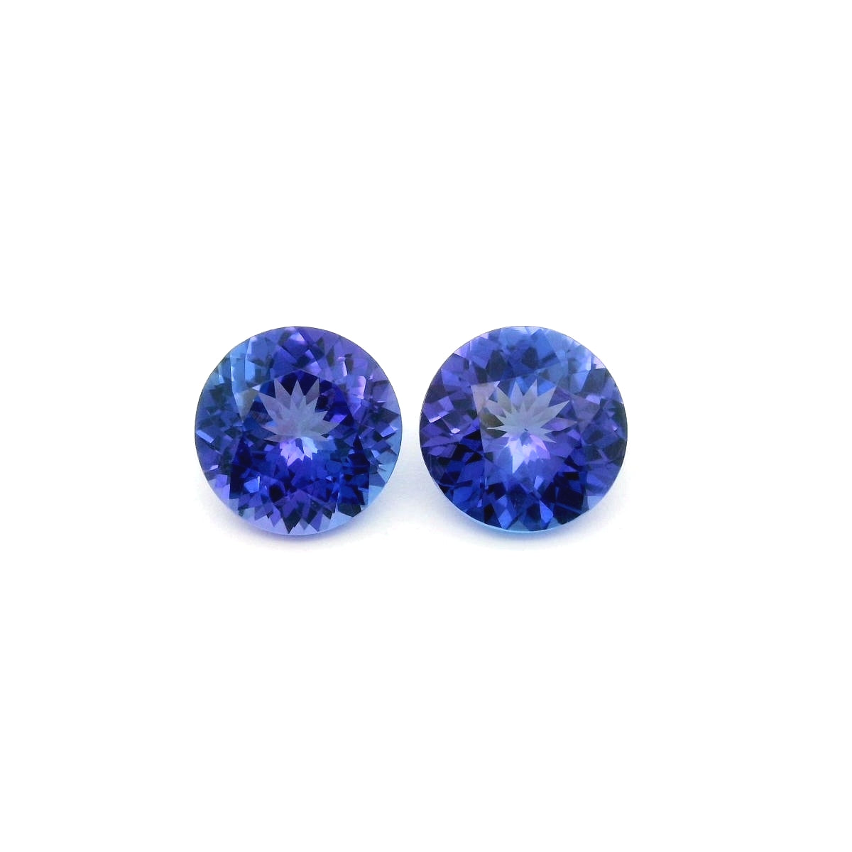 Tanzanite Round Matched Pair 4.37ct (H) 8mm 450pct