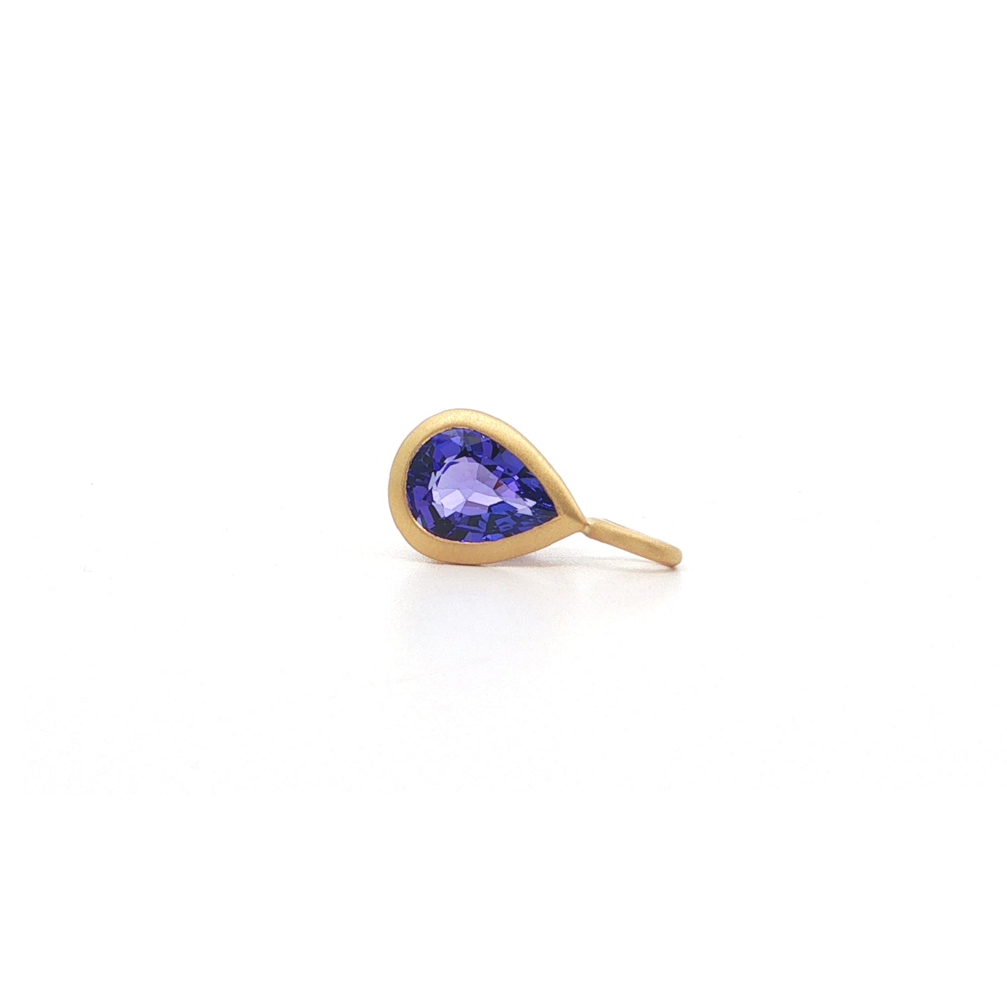 Tanzanite Pear Shape Bezel Pendant 1.20ct 18K Yellow Gold