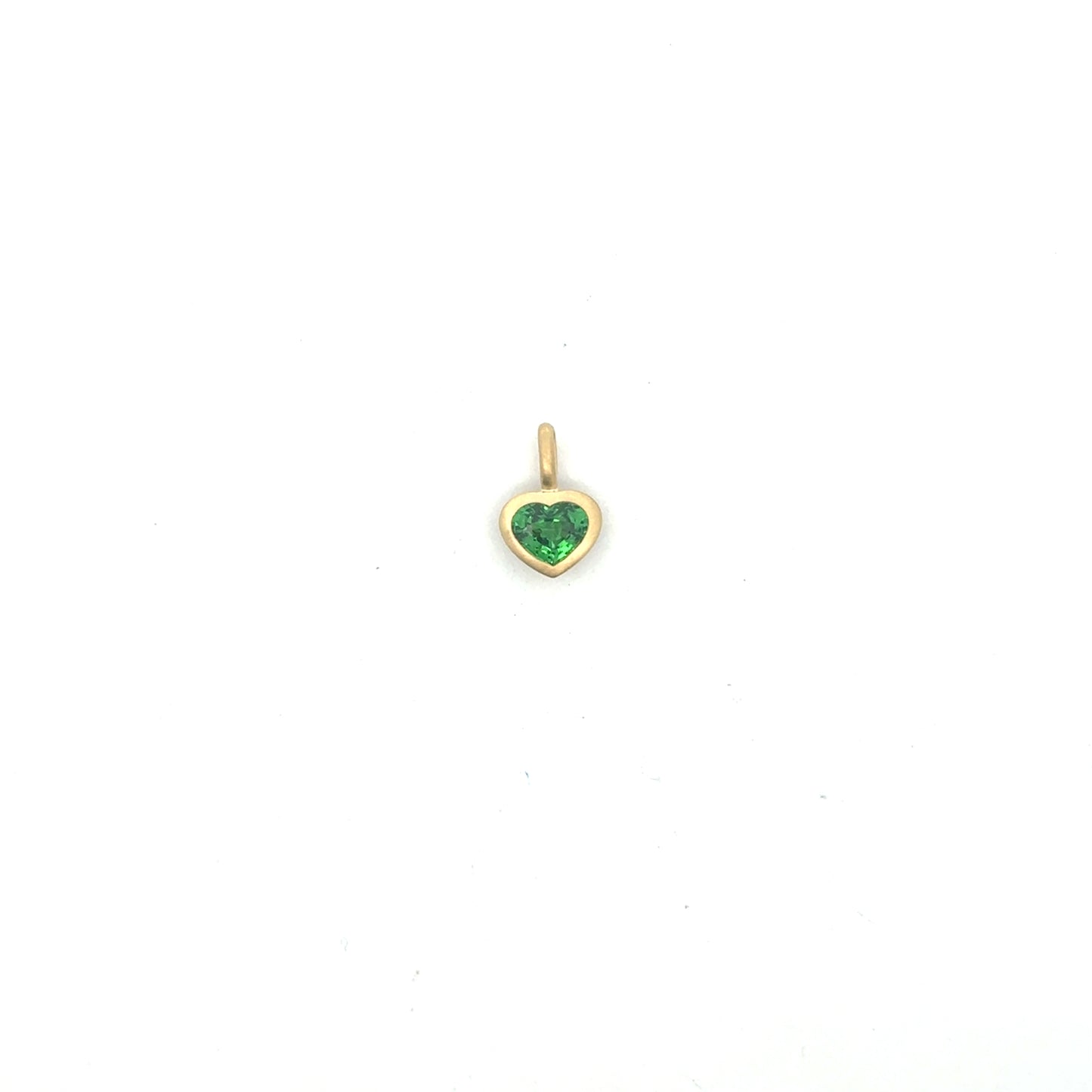 Tsavorite Garnet Heart Bezel Pendant 0.50ct 18K Yellow Gold