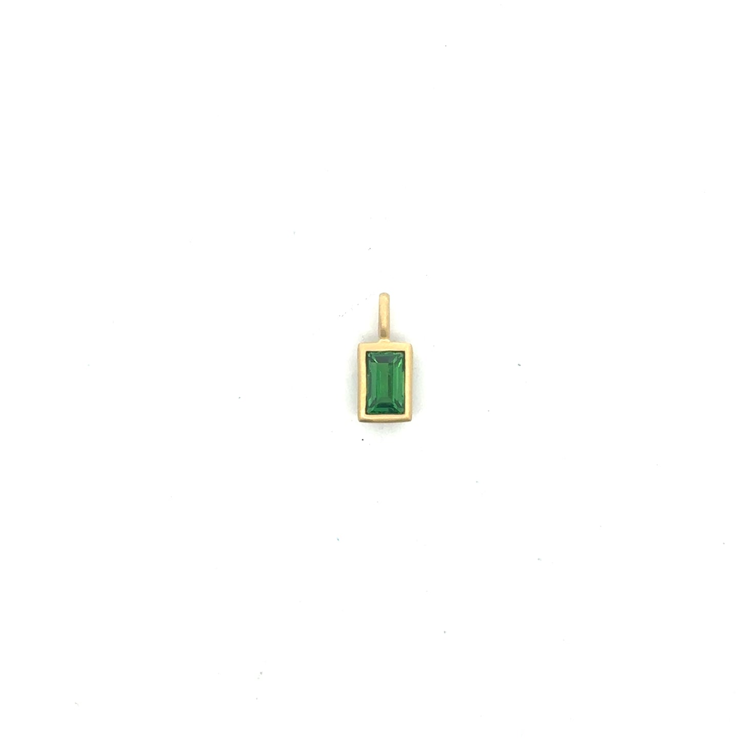 Tsavorite Garnet Baguette Bezel Pendant 0.70ct 18K Yellow Gold