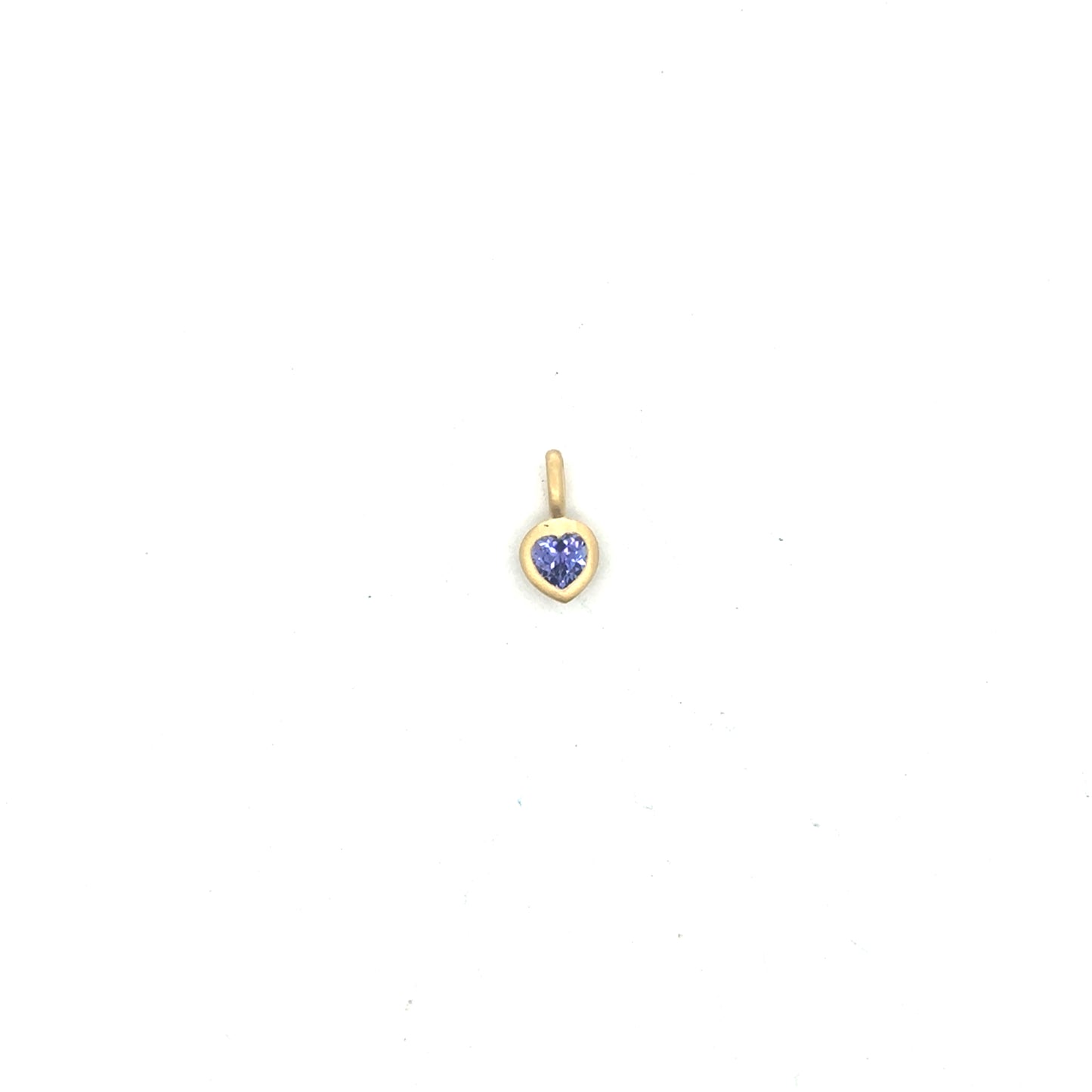 Tanzanite Heart Bezel Pendant 0.30ct 18K Yellow Gold