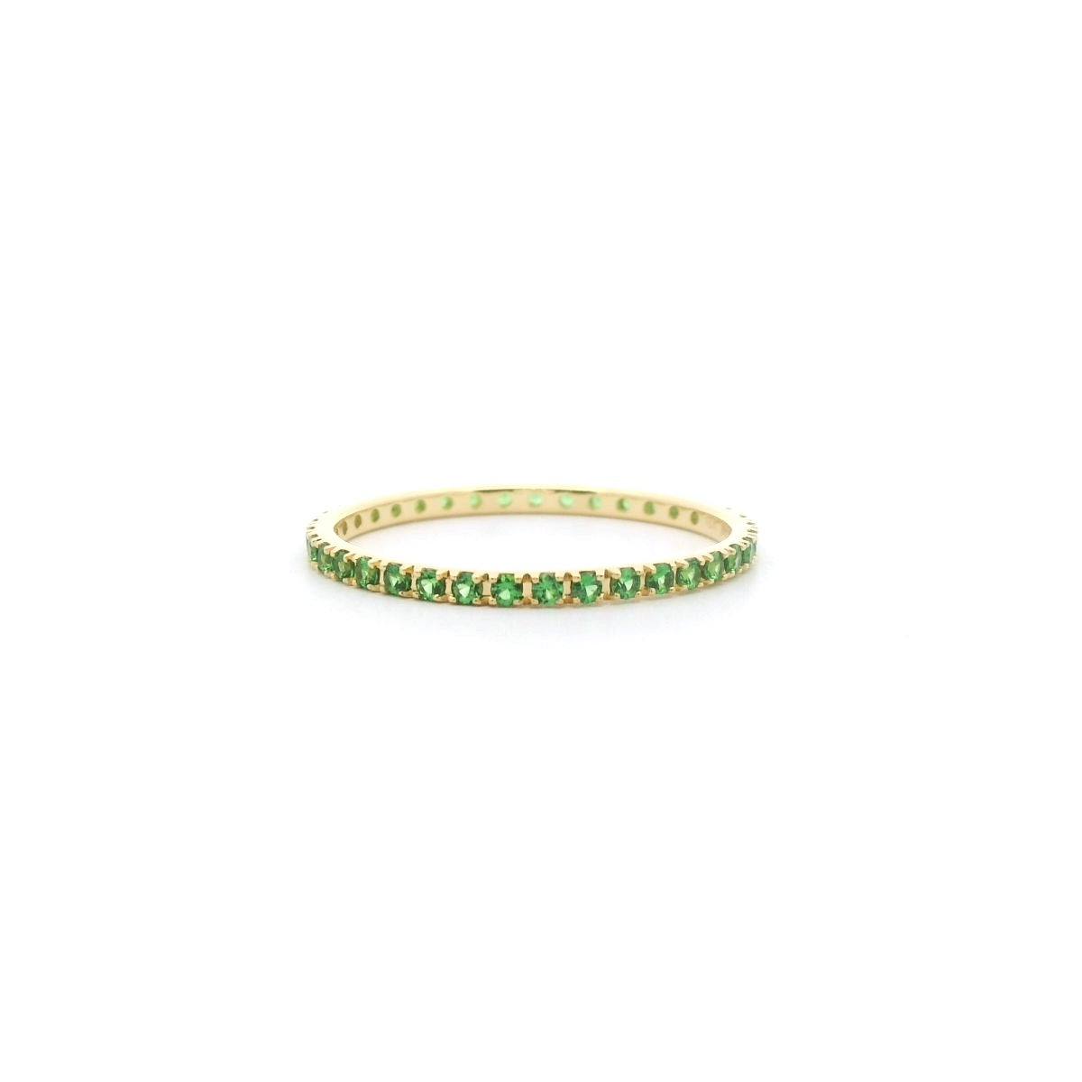Tsavorite Garnet Eternity Band Ring ~0.45ct 18K Yellow Gold Size 8