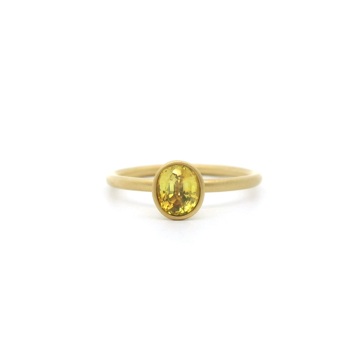 Yellow Sapphire Oval Yumdrop Ring 0.72ct 18K Yellow Gold Size 7 (2)
