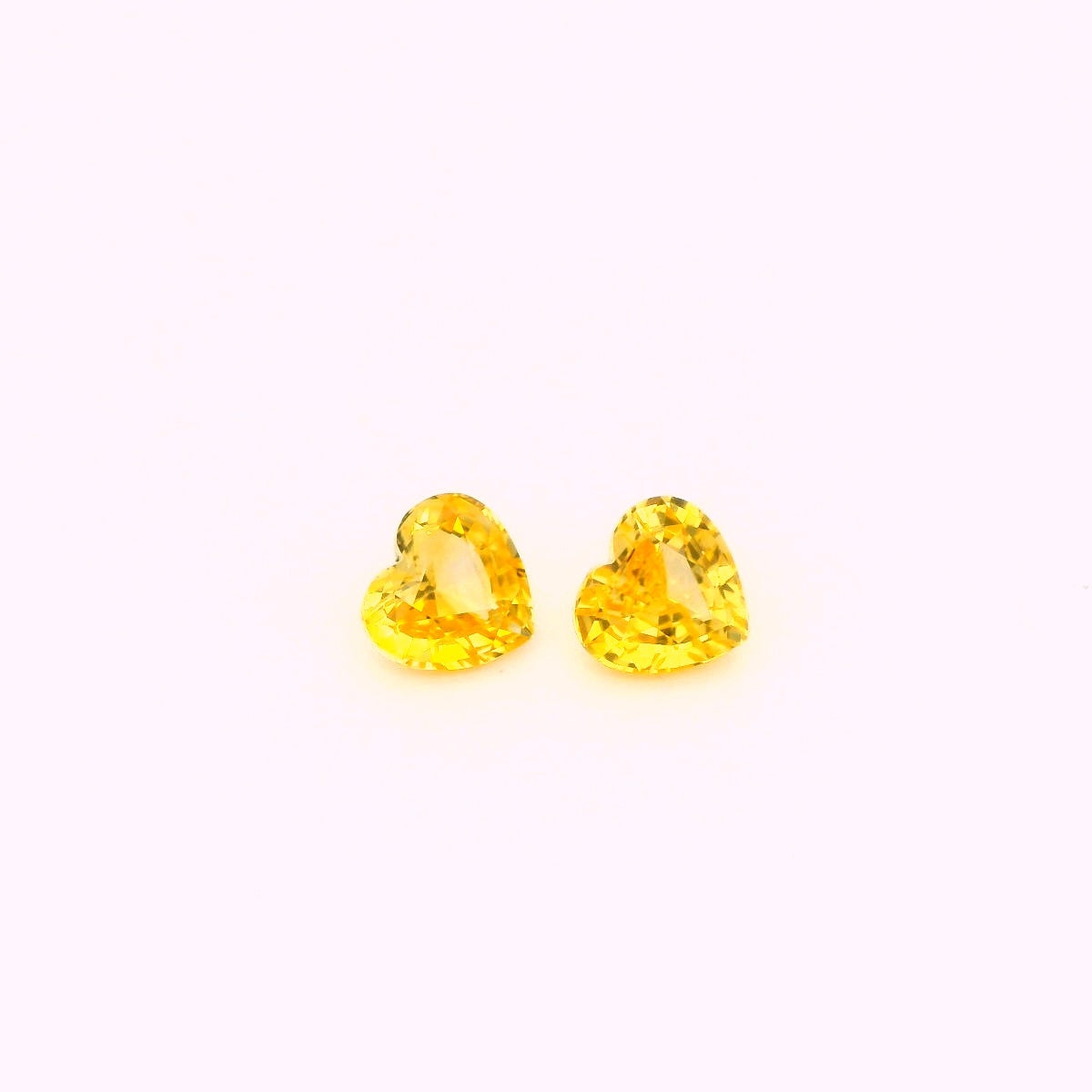 Yellow Sapphire Heart Matched Pair 3.02ct (H) 7.2x6.7mm 550pct