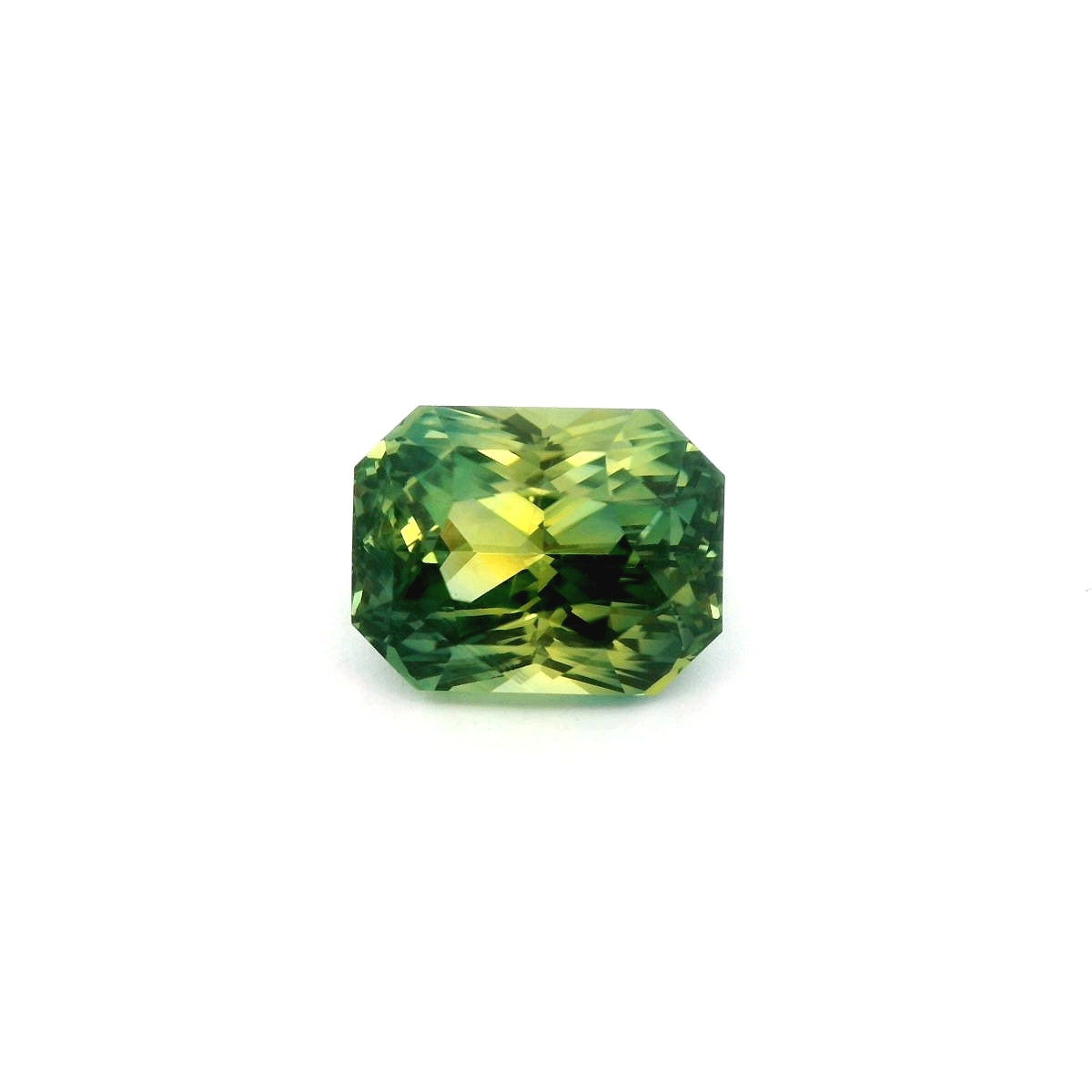 Parti Green Sapphire Radiant 6.04ct (H) 10.5x8.16mm 1350pct