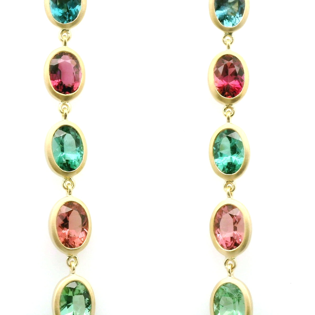 Tourmaline Oval Bezel Earring +CT 18K Yellow Gold