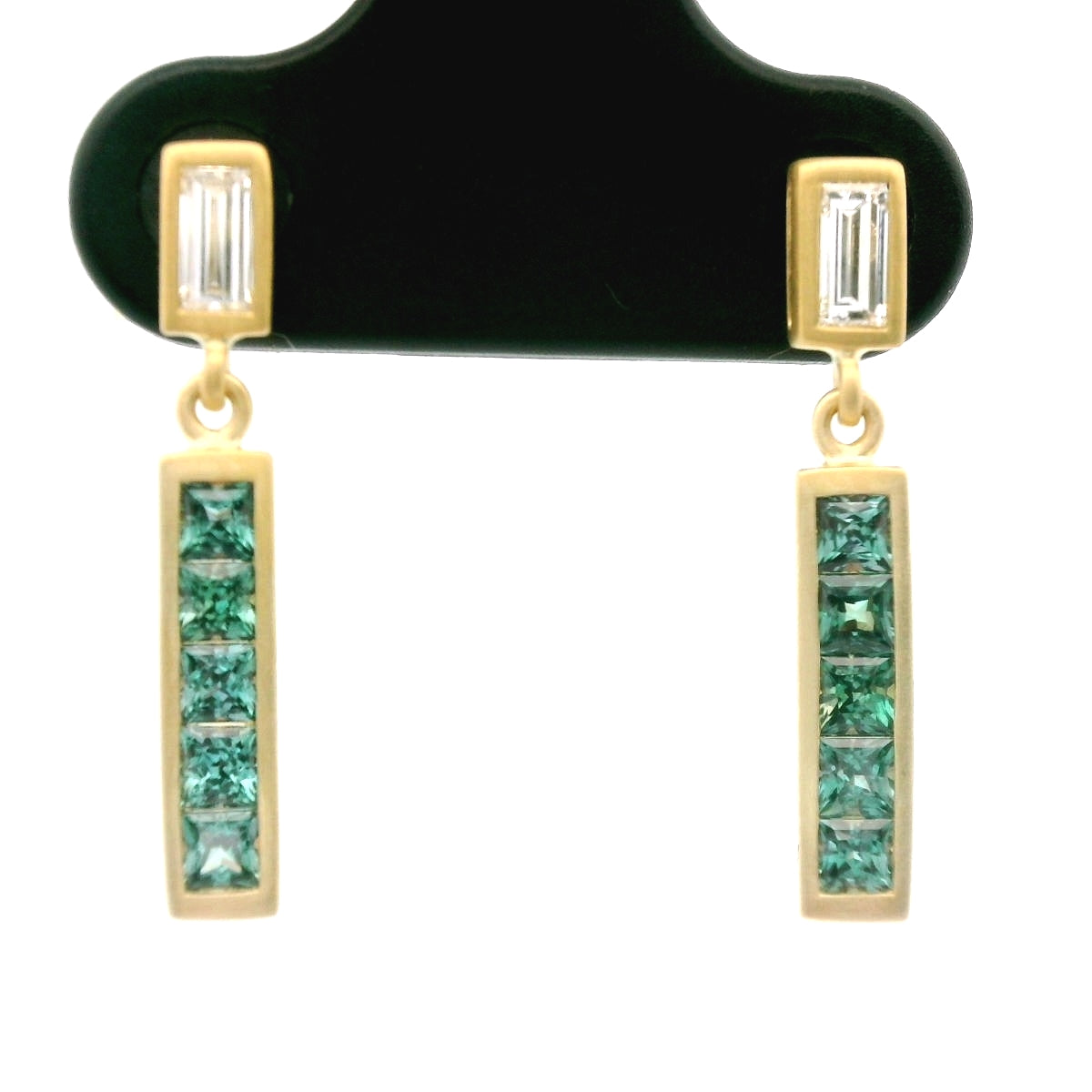 Alexandrite/Diamond Dangle Earring 0.87/0.22ct 18K Yellow Gold
