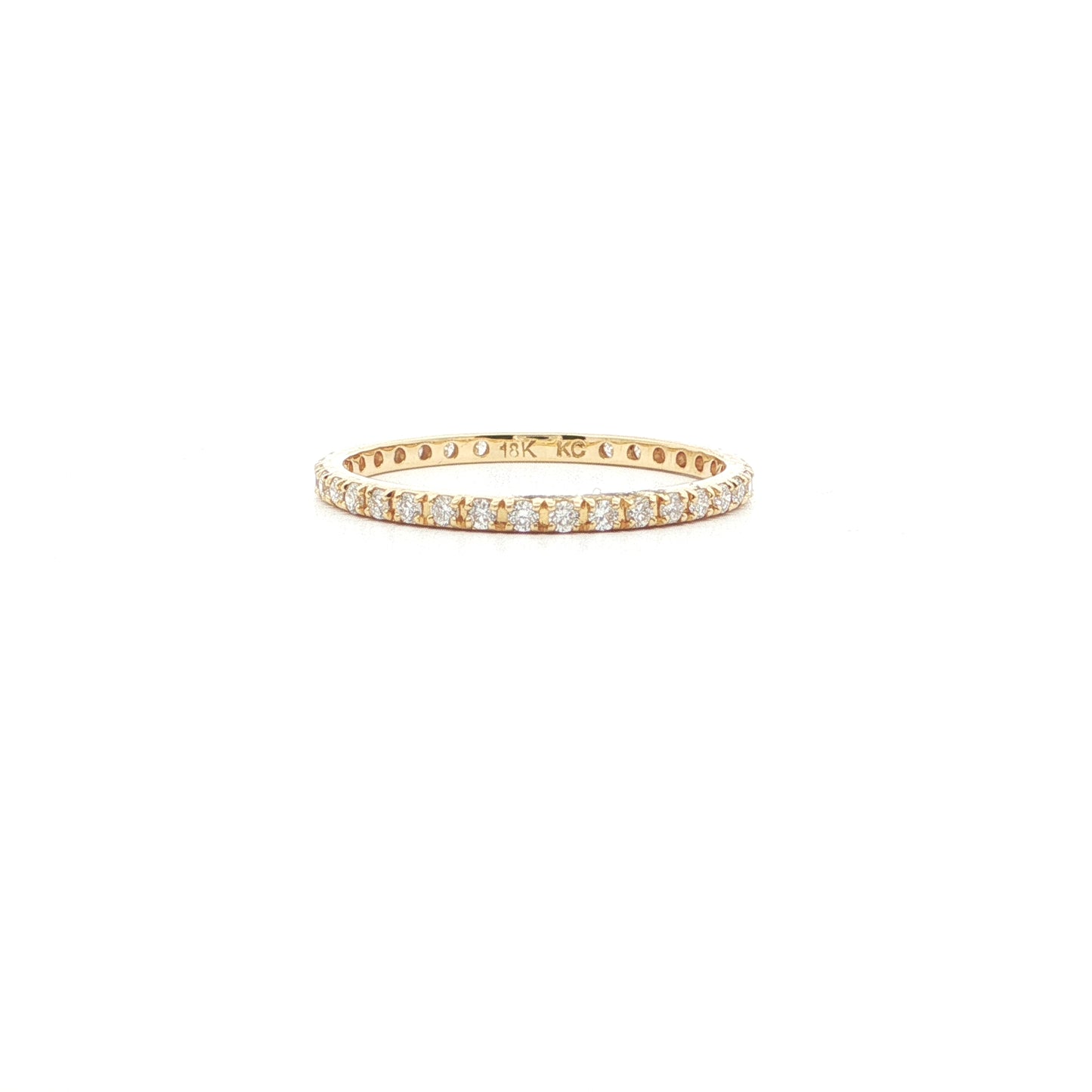 Diamond Eternity Band Ring ~0.45ct 18K Yellow Gold Size 8.5