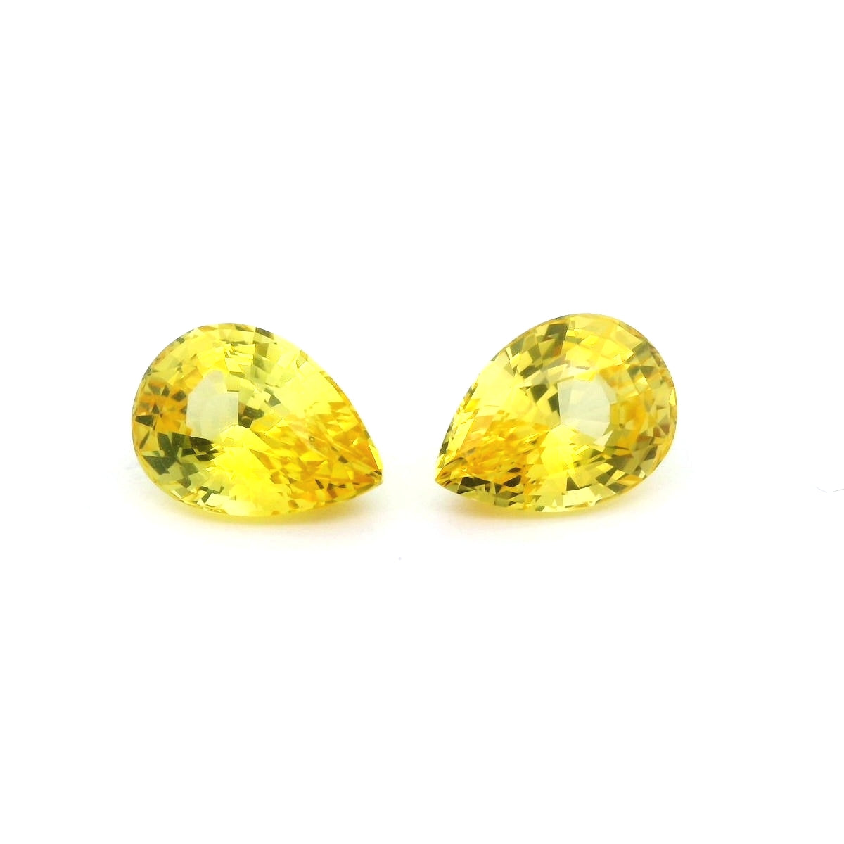 Yellow Sapphire Pear Shape Matched Pair 3.69ct (H) 8.6x6.25mm 700pct