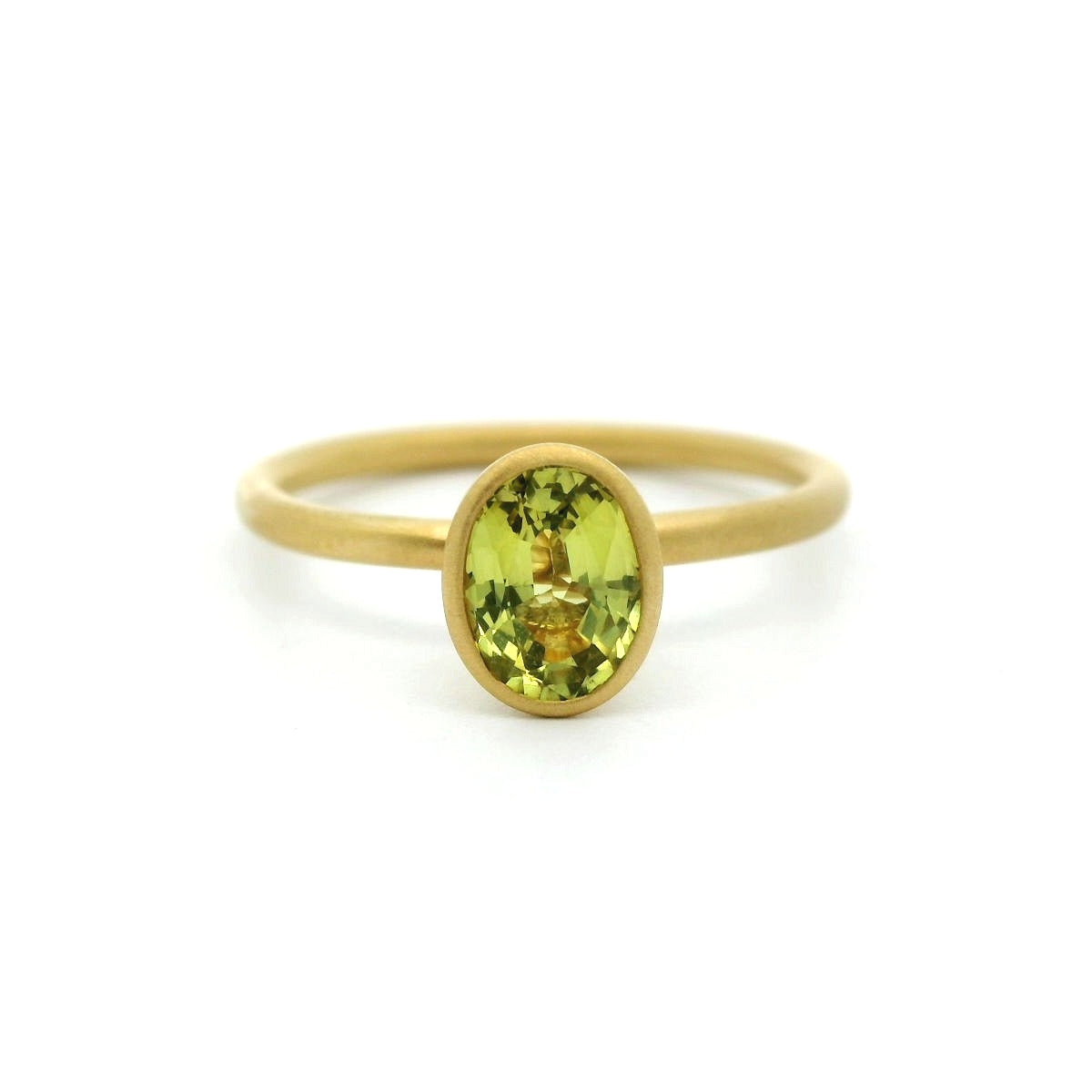 Montana Sapphire Oval Yumdrop Ring 0.87ct 18K Yellow Gold Size 6.5