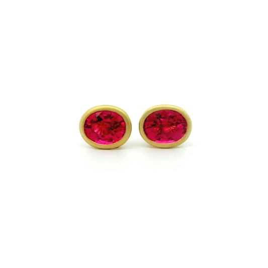 PNK SP OV BZL ER (2) 0.88CT 18KY KC9650