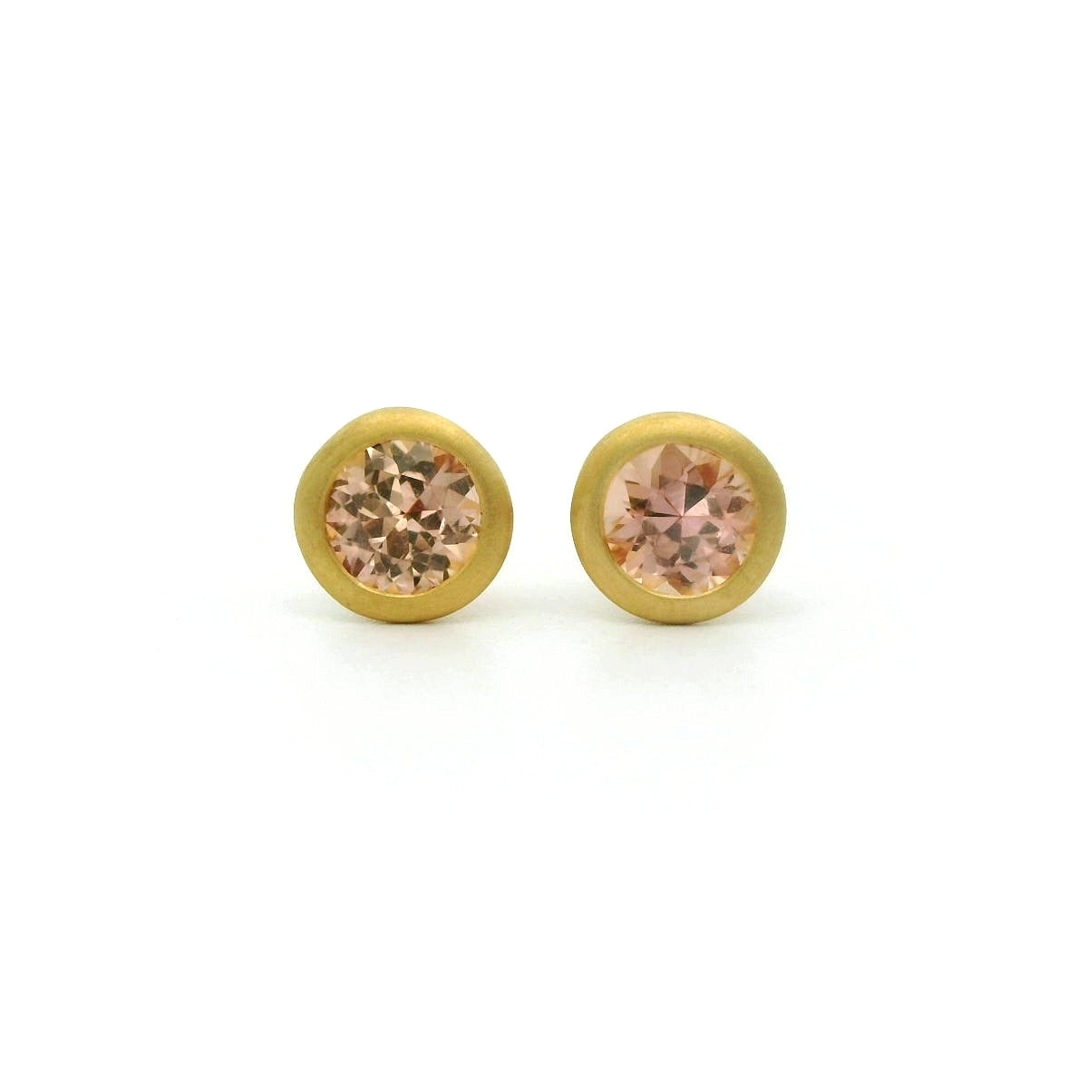 Topaz Round Bezel Earring 0.73ct 18K Yellow Gold