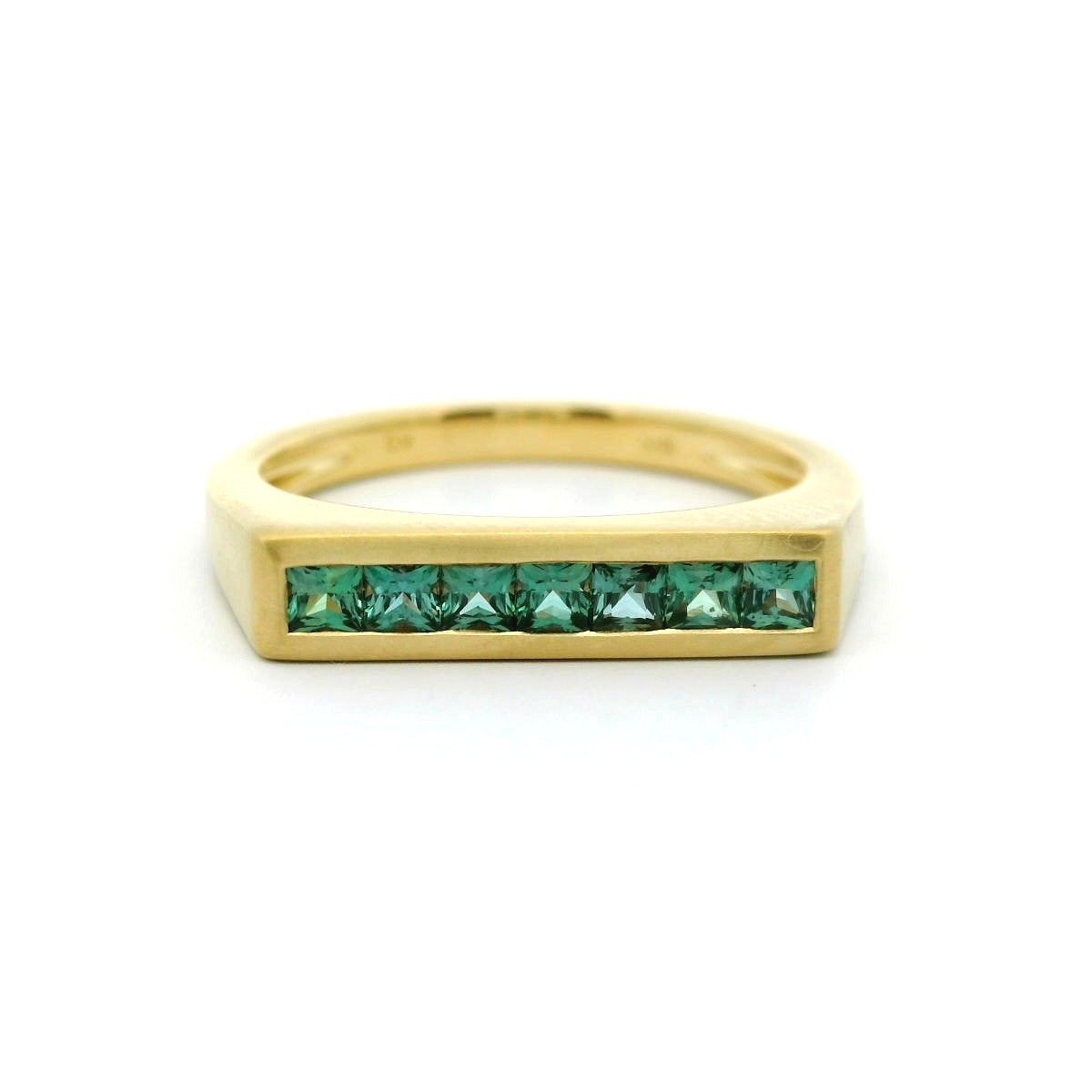 Alexandrite Princess Cut Channel Set Ring ~0.45ct 18KYSZ7 Size 7