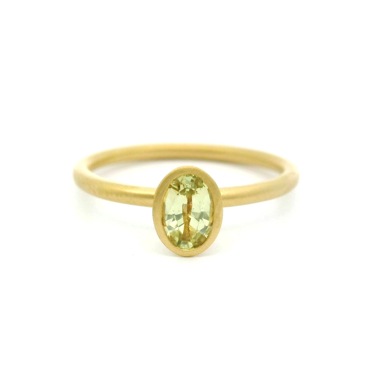 Yellow Sapphire Oval Yumdrop Ring 0.43ct 18K Yellow Gold Size 6.5