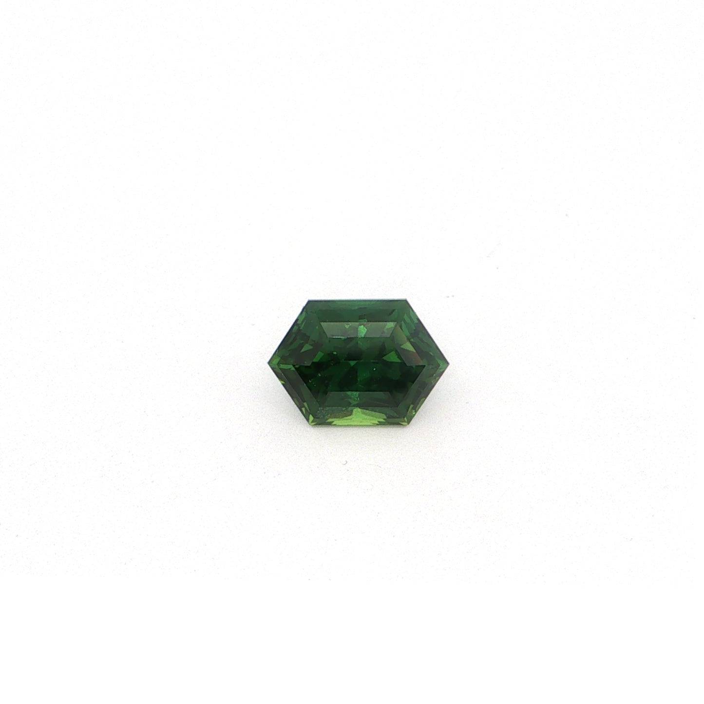 Green Sapphire Hexagon AGTL Certified 3.63ct (H) 10.56x7.32mm 1100pct