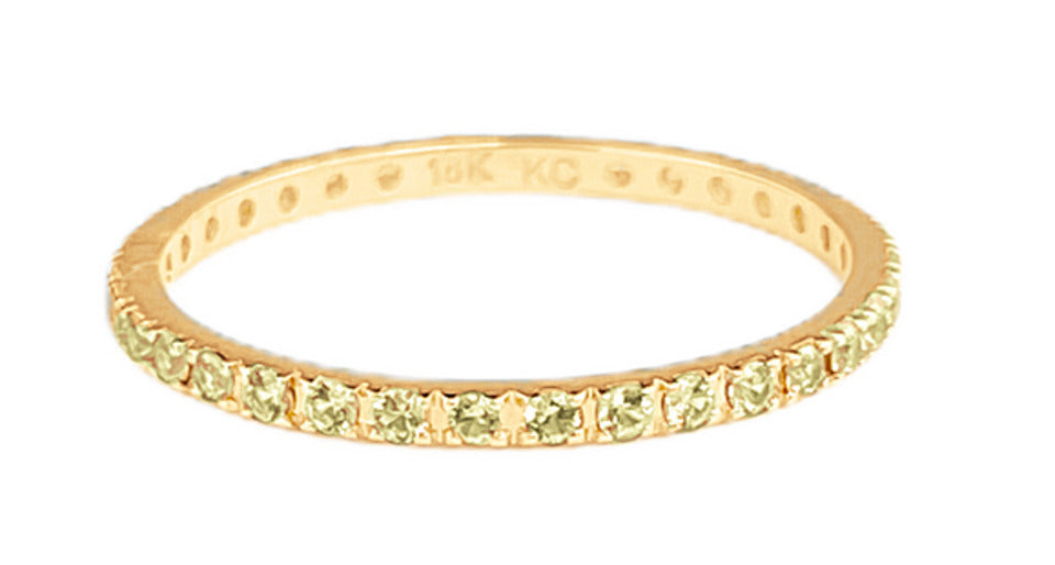 Yellow Sapphire Eternity Band Ring ~0.40ct 18K Yellow Gold Size 7