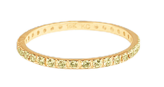 Yellow Sapphire Eternity Band Ring ~0.40ct 18K Yellow Gold Size 7