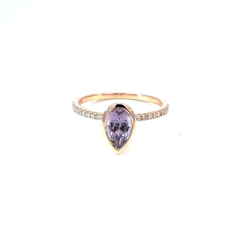 VIOLET SP PS 1.00/.15CT 18KR SZ6.5