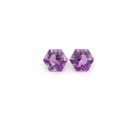 Amethyst Hexagon Matched Pair 4.15ct (H) 9.19x8.11mm 20pct