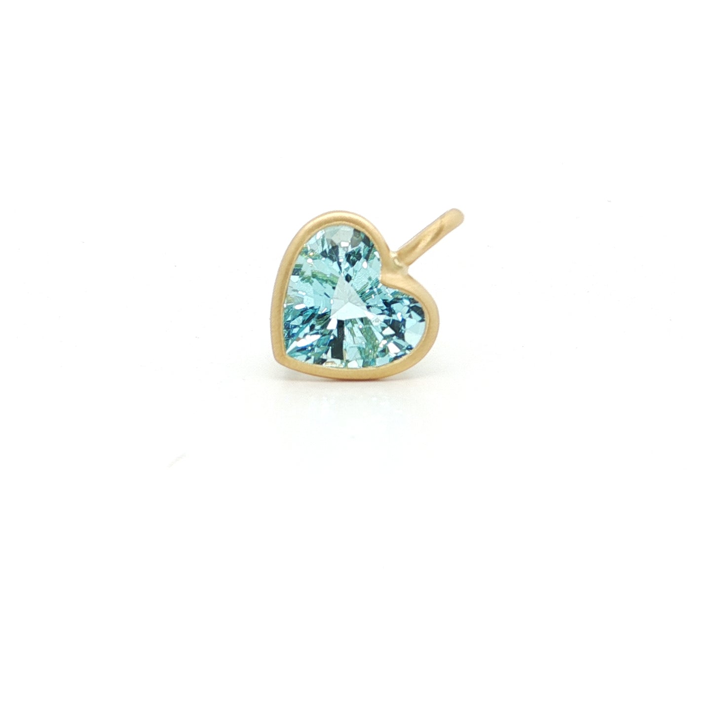 Aquamarine Heart Bezel Pendant 1.65ct 18K Yellow Gold
