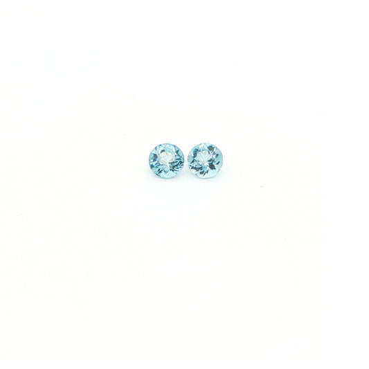 Aquamarine Round Matched Pair 0.87ct (H) 5mm 300pct