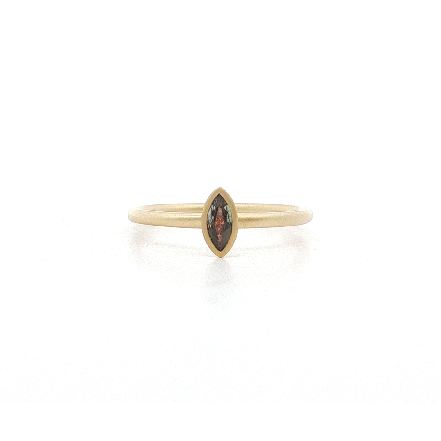 Alexandrite Marquise Yumdrop Ring 0.21ct 18K Yellow Gold Size 7