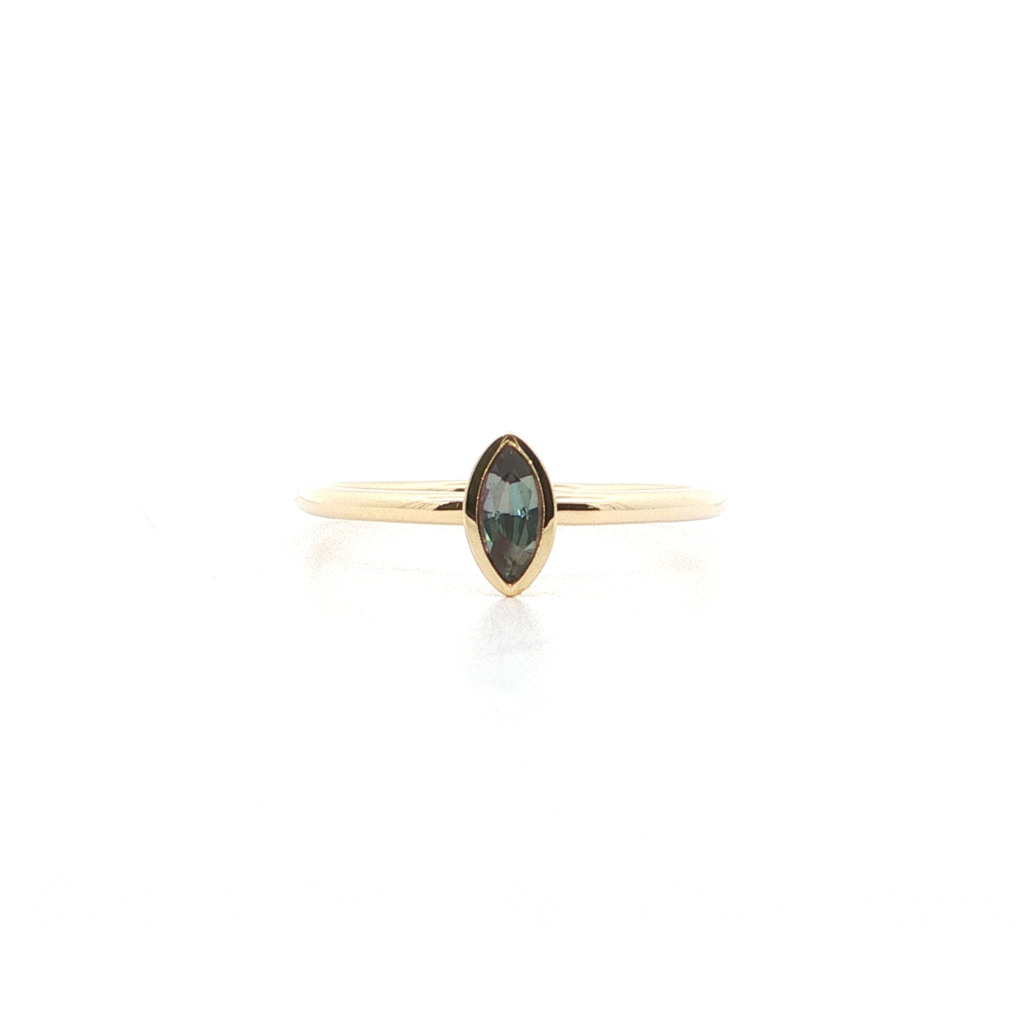 Alexandrite Marquise Yumdrop Ring 0.28ct 18K Yellow Gold Size 7