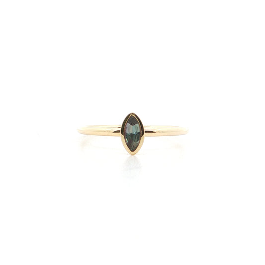 Alexandrite Marquise Yumdrop Ring 0.28ct 18K Yellow Gold Size 7