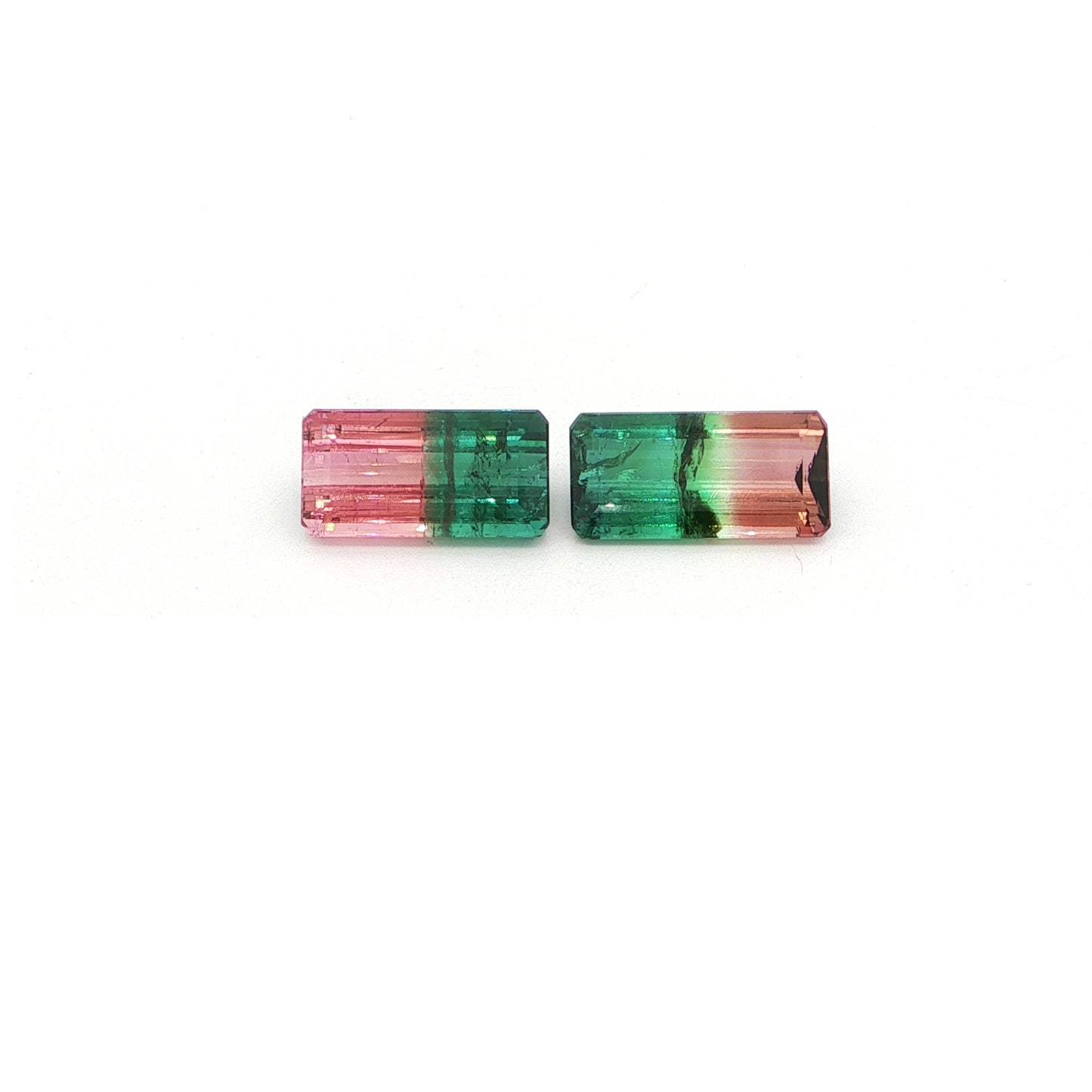 Bicolor Tourmaline Emerald Cut Matched Pair 6.05ct (H) 19x8mm 300pct