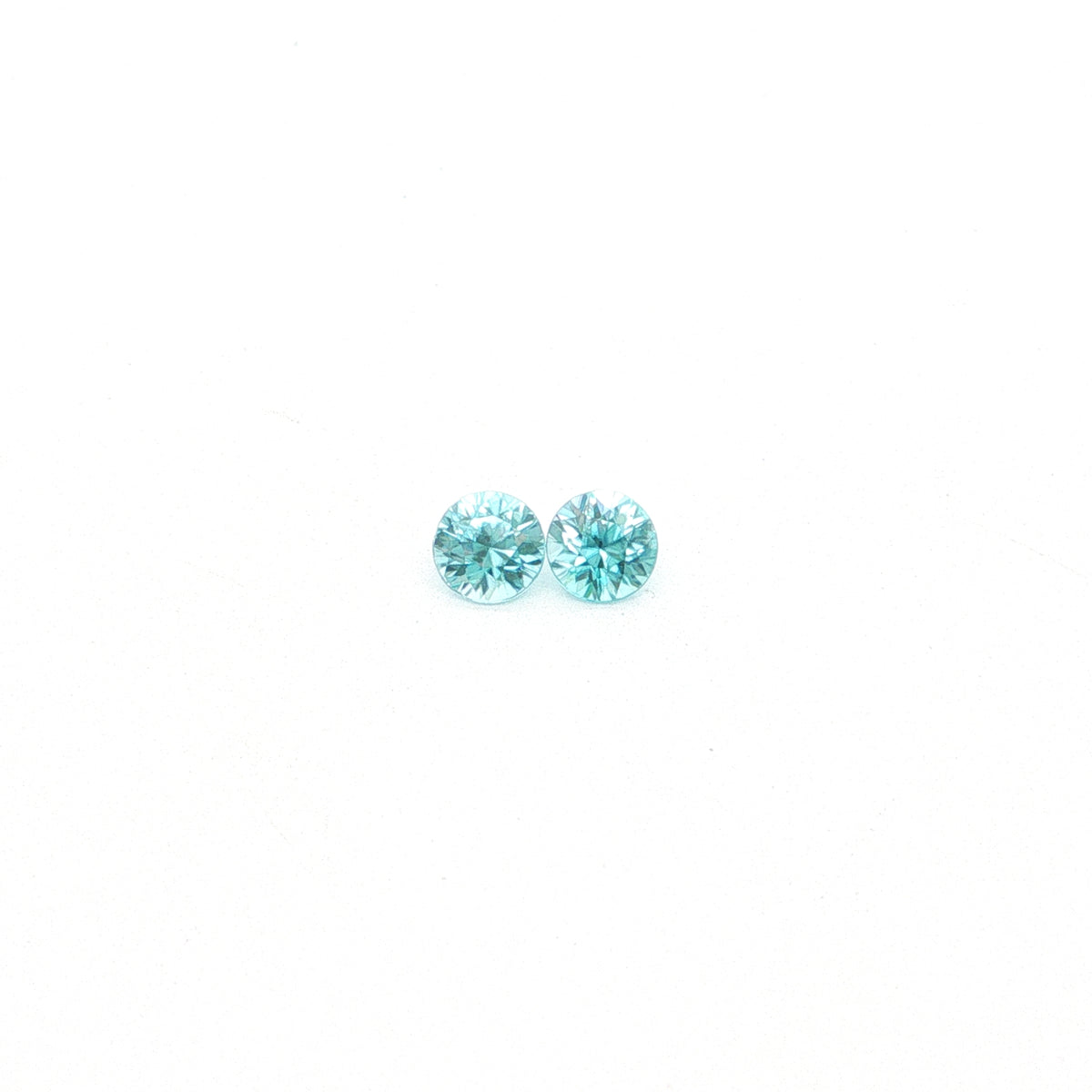 Cambodian Blue Zircon Round Matched Pair 1.52ct (H) 5mm