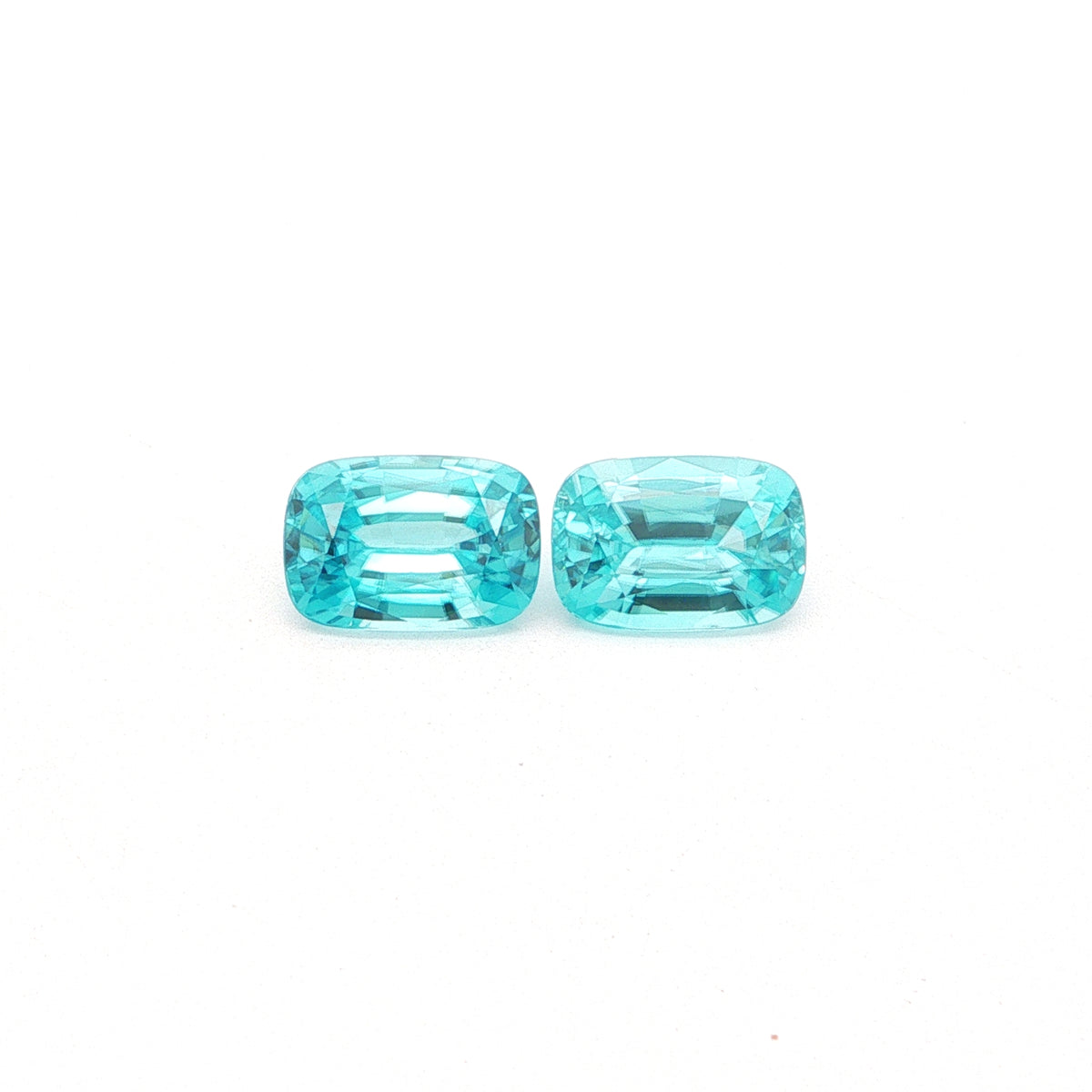 Cambodian Blue Zircon Cushion Matched Pair 10.74ct (H) 11.4x8mm