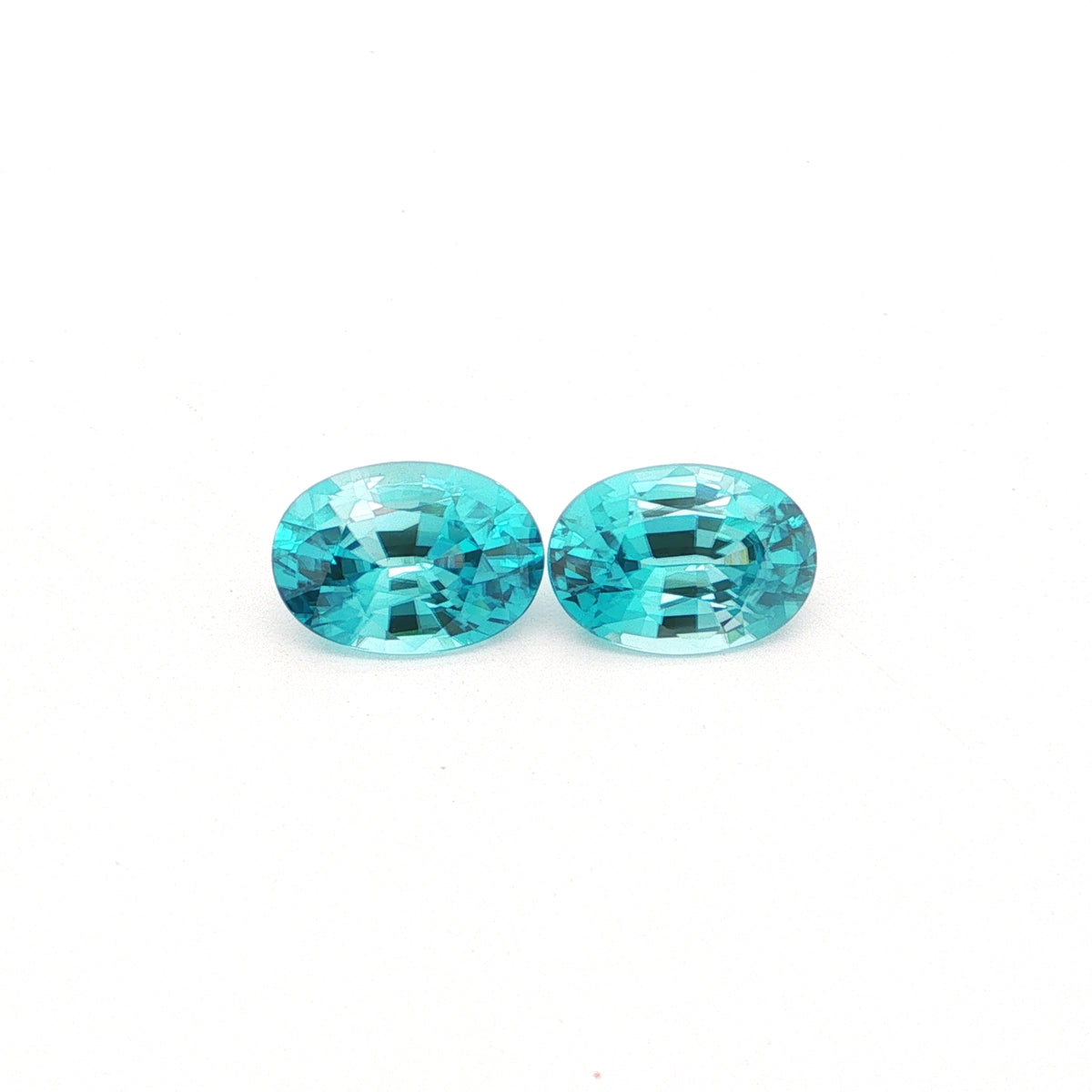 Cambodian Blue Zircon Oval Matched Pair 11.11ct (H) 12x8.5mm