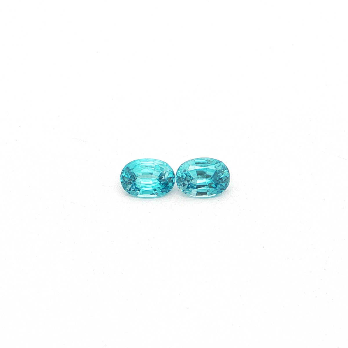 Cambodian Blue Zircon Oval Matched Pair 2.34ct (H) 7x5mm