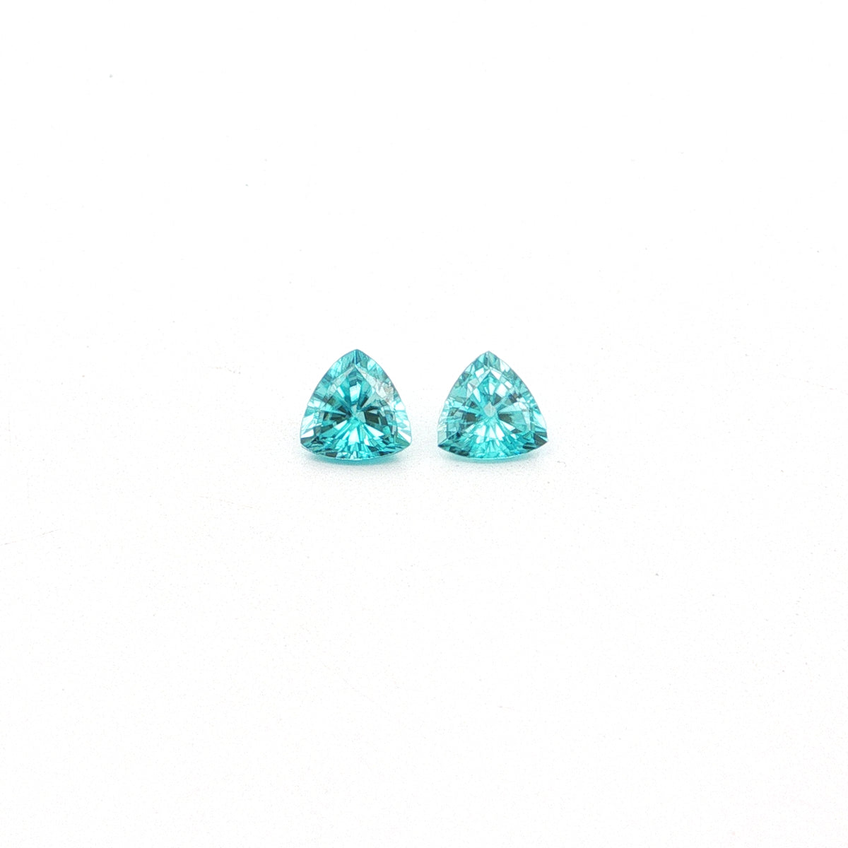 Cambodian Blue Zircon Trillion Matched Pair 2.45ct (H) 6.4mm
